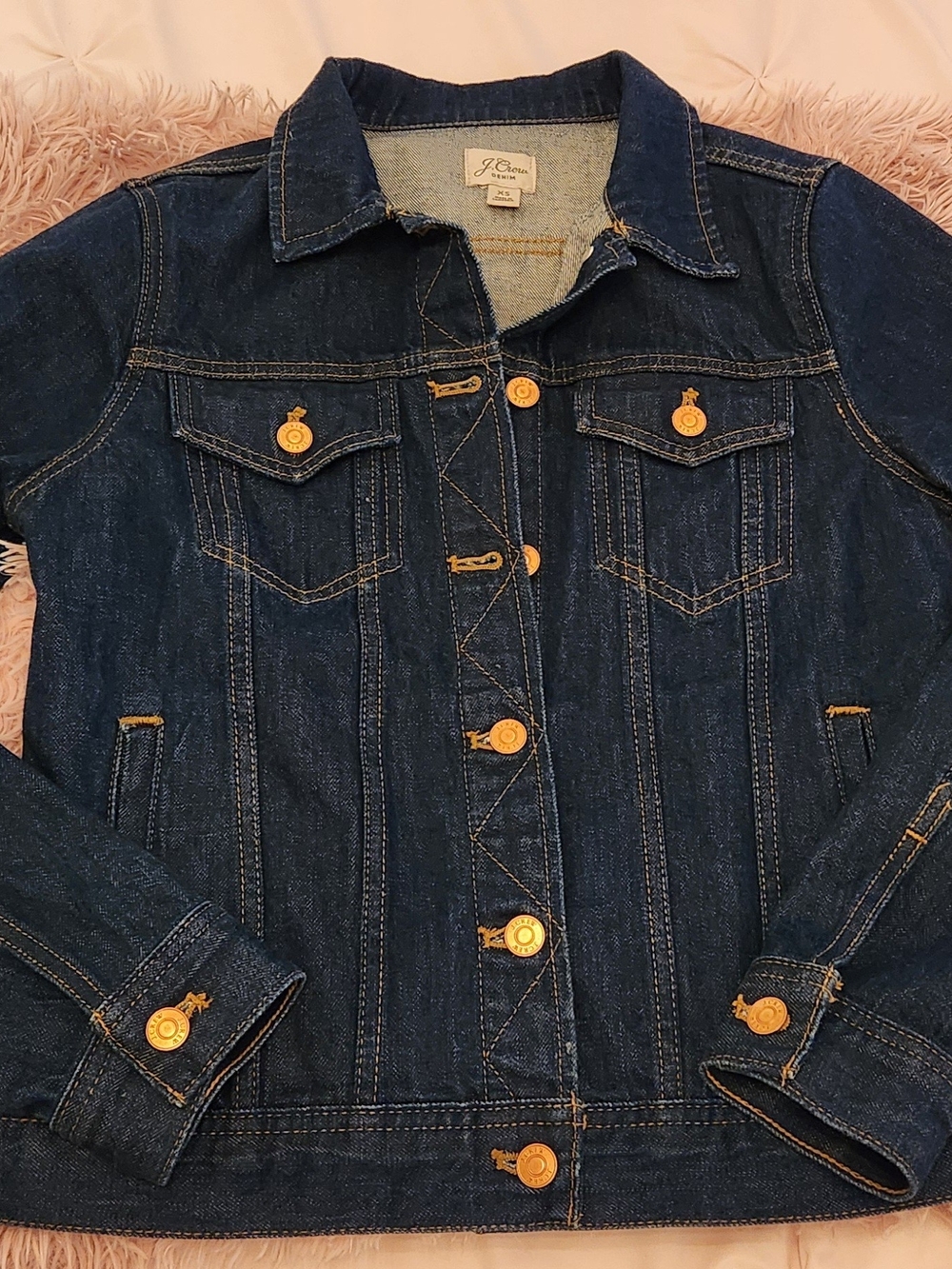 J. Crew Dark Indigo Denim Jacket Vintage XS EUC